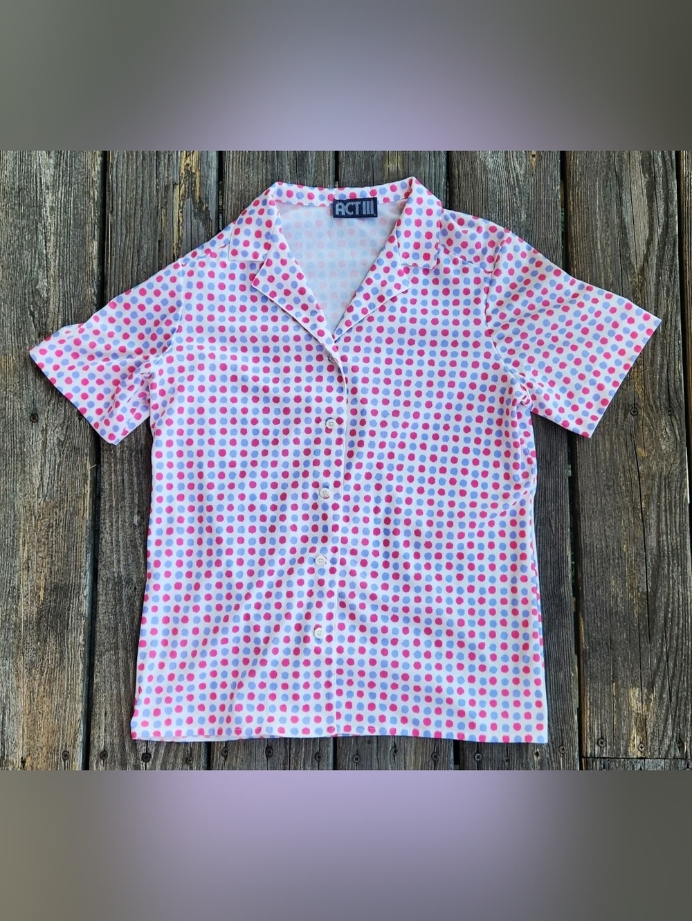Vintage 70s Act III Polka Dot Shirt